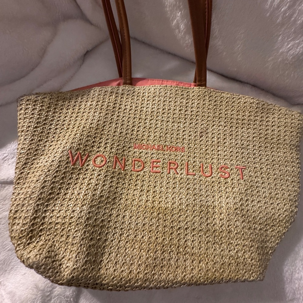 Michael Kors Wonderlust Beige and Pink Tote - Picture 3 of 8